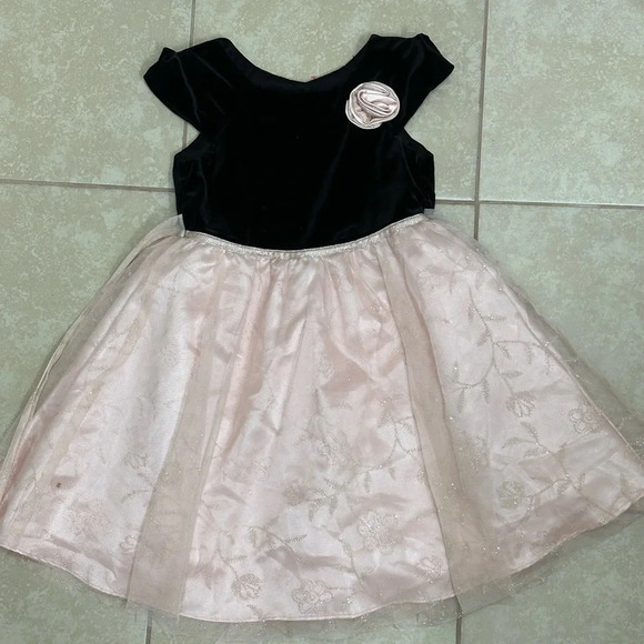 Jona Michelle Kids Party Formal Velvet Black/Pink tutu Girls Dress size 6 - Picture 1 of 9